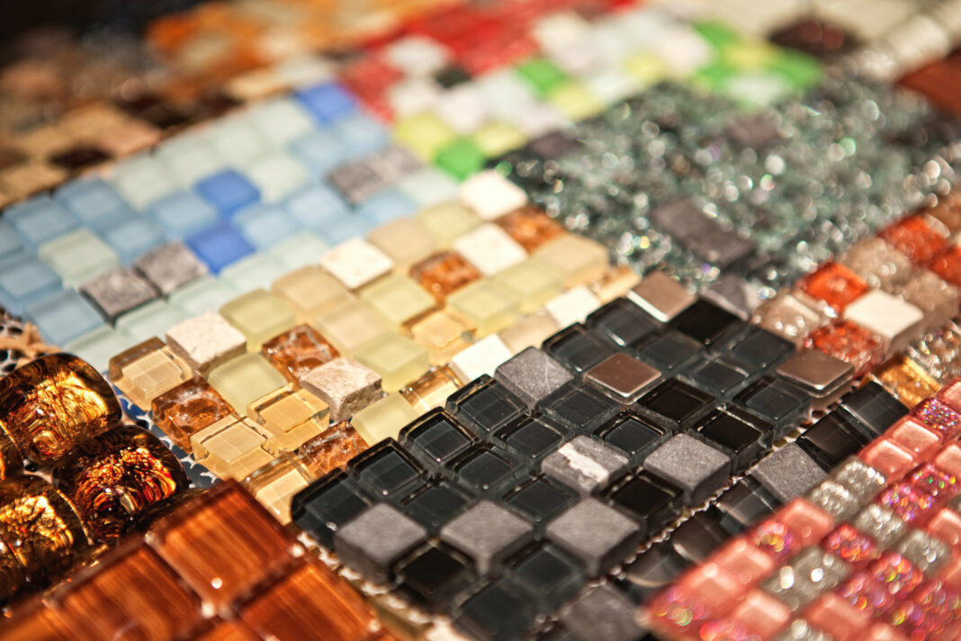 Mosaic tiles texture of different colors and shades bathroom to the kitchen floor and walls are used to repair the premises, structure design decor