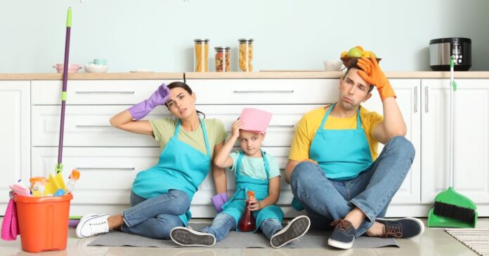 Család nagytakarítás után