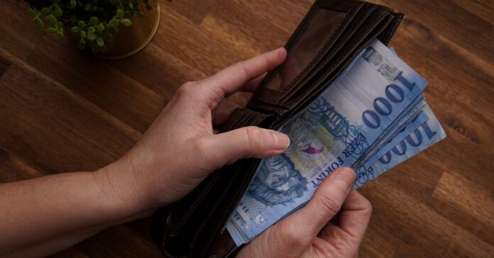 barna pénztárca magyar bankjegyekkel, ezres címletekben