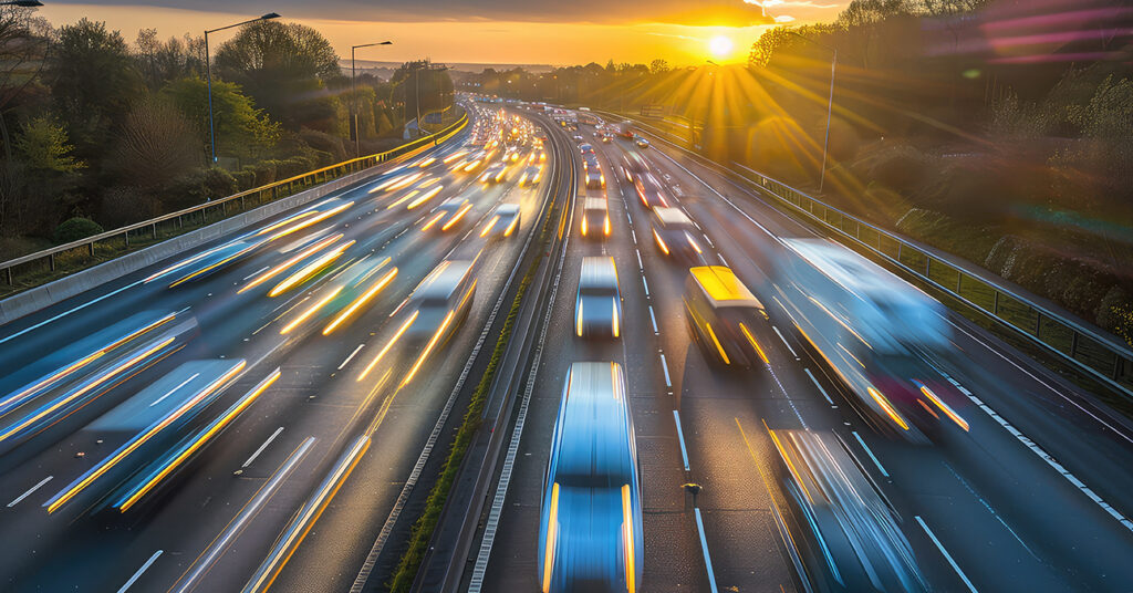 közlekedő autók az autópályán