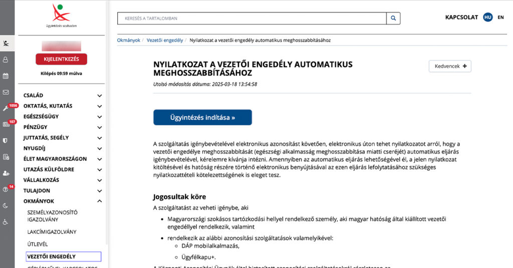 Online jogosítvány hosszabbítás