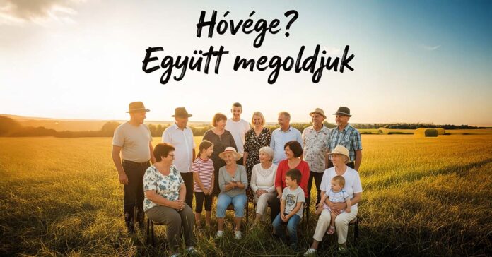 Mesterséges intelligencia által létrehozott kép kelet-európai emberek egy csoportjáról egy szántóföldön