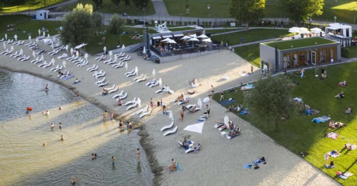 Flava Beach ingyenes strand Lágymányoson, fotó: Budapart