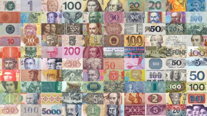 különböző bankjegyek montázsa