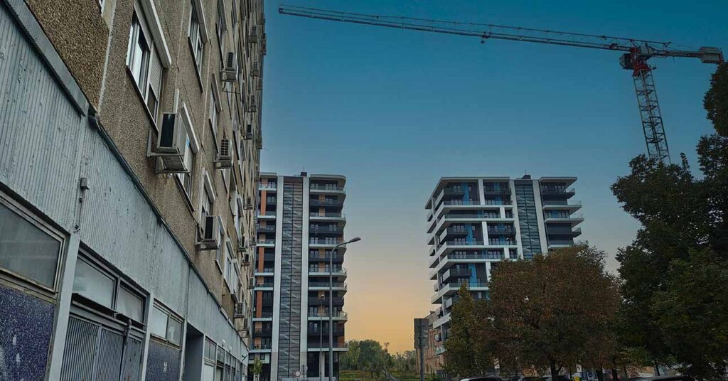 óbudai lakótelep alkonyatkor