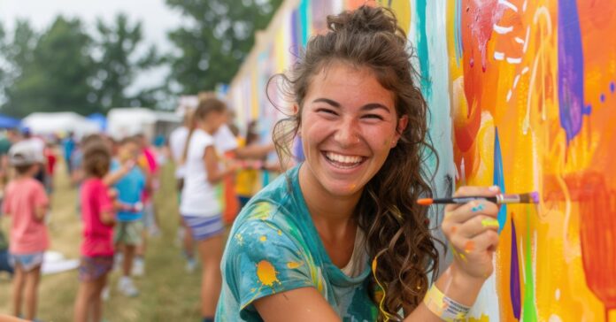 középiskolás lány fest