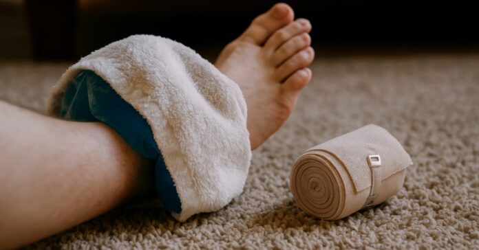 bedagadt láb borogatással