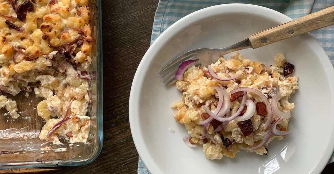 Kedvenc ételünk az igazi télben: juhtúrós sztapacska!