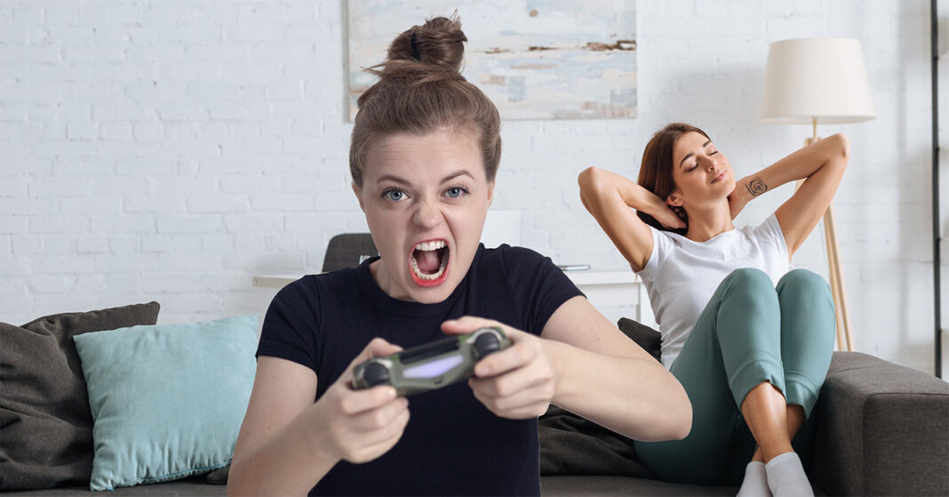 Videójátékozó lány