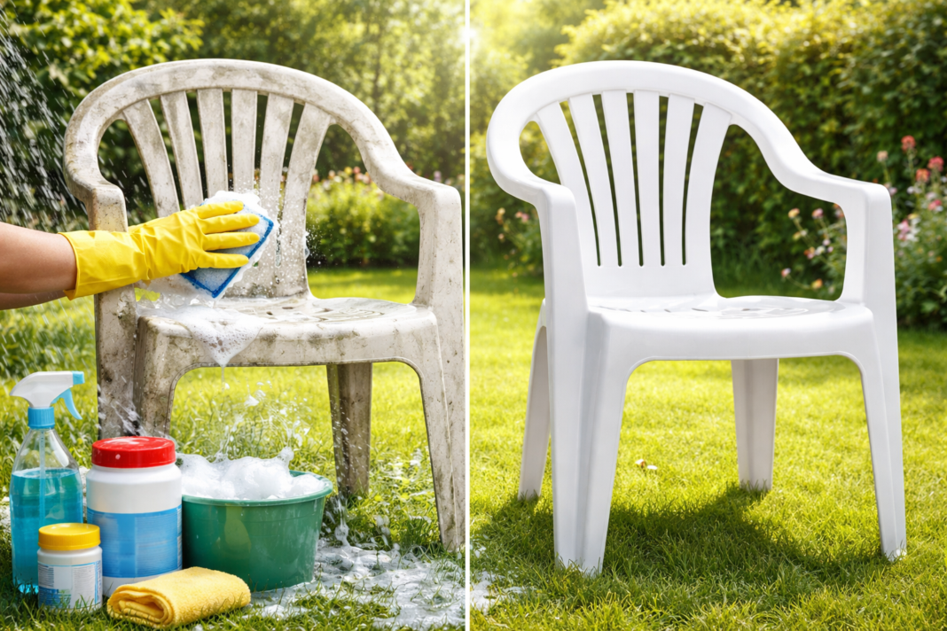 fehér műanyag kerti szék tisztítása
