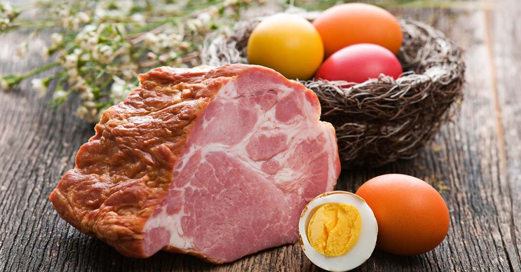 Húsvéti rakott sonka főve