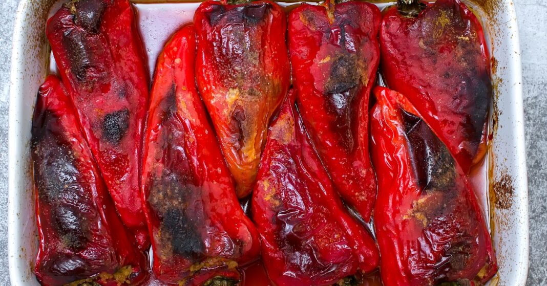 sült kápia paprika tepsiben