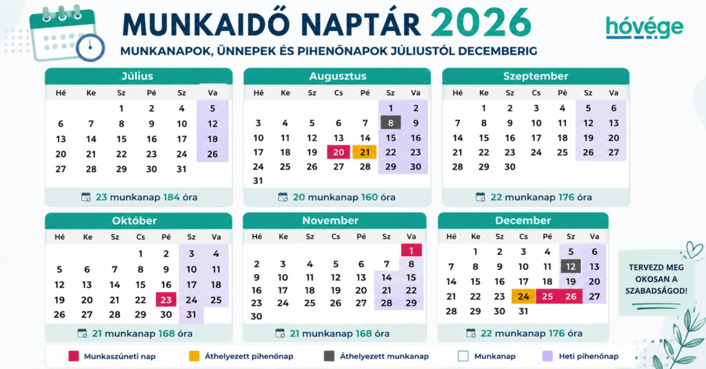 munkaidő naptár 2026